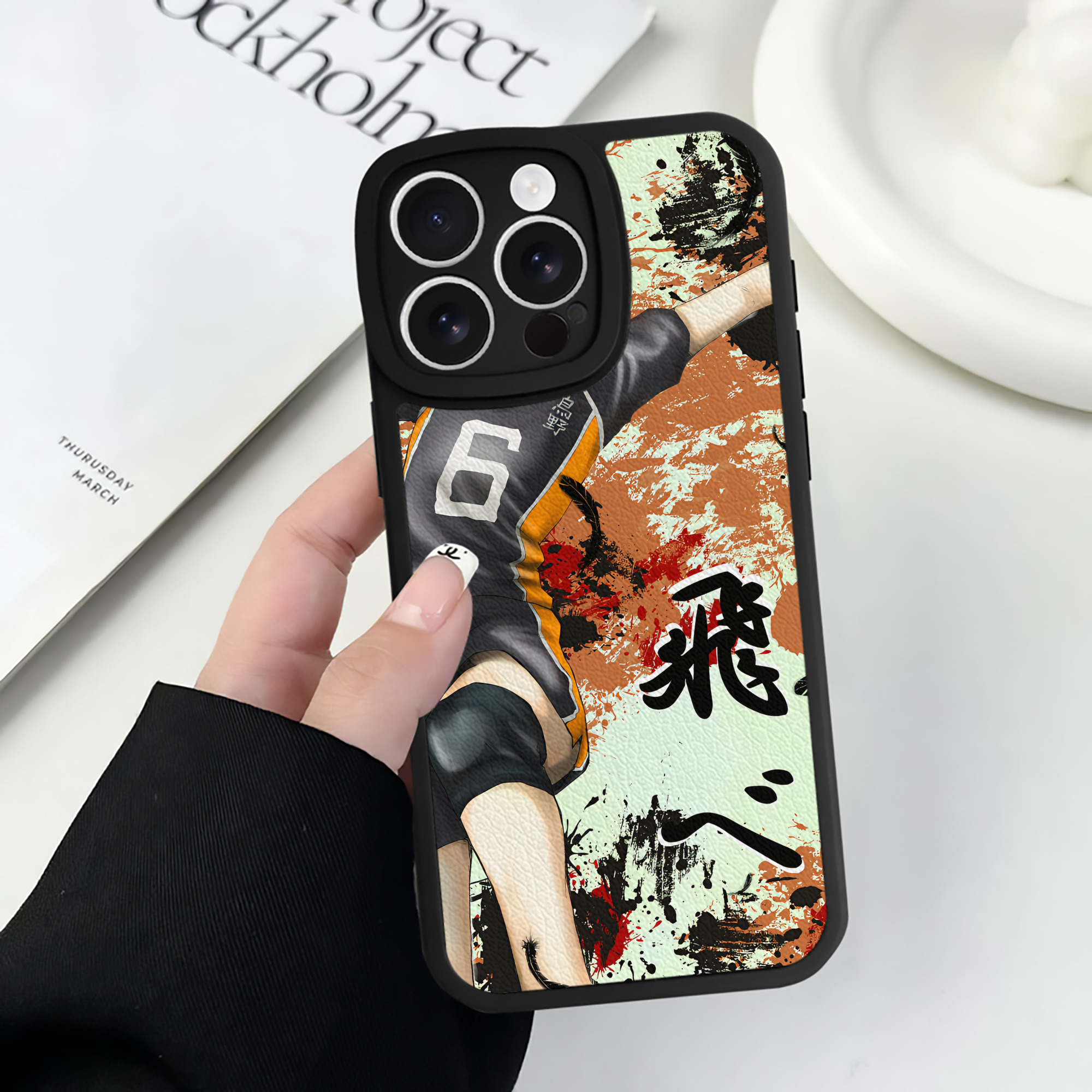 （画像用） ハイキュー!! Haikyu!! 【iPhone 16シリーズ対応】シリコンスマホケース（レザー調） 材質：シリコン